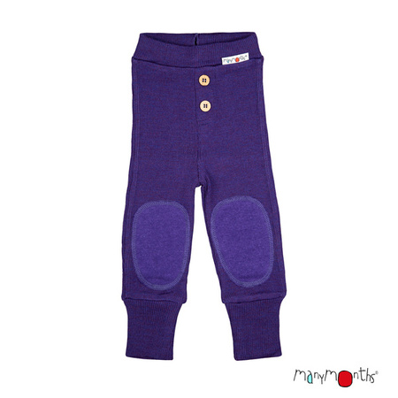 ManyMonths Spodnie z wełny merynosów Baby Joggers z Łatami na Kolanach Acai Berry