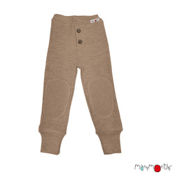 ManyMonths Spodnie z wełny merynosów Baby Joggers z Łatami na Kolanach Nutty Granola