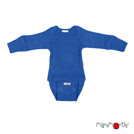 ManyMonths Body/Koszulka z długim rękawem z wełny merynosów Classic Blue